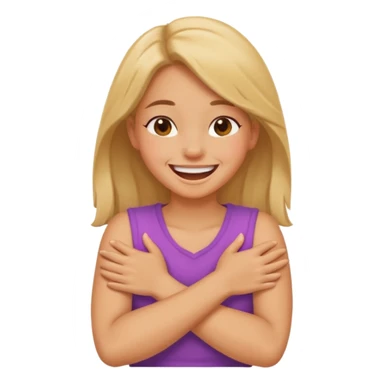 Arms crossed holding neck laughing girl sticker