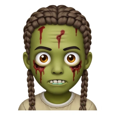 can you make an boy zombie emoji with small stitch braids and a eyebrow piercing on his right eyebrow and a diagonal eyebrow piercing on his left eyebrow sticker