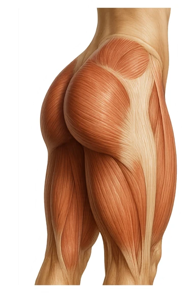 MUSCOLI DEL GLUTEO DI UN CORPO UMANO ANATOMICO REALISTICO, iperrealistico 4k sticker