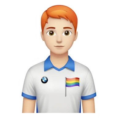 BMW lover carries lgbt flag sticker