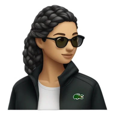 Lacoste latin two friends woman with black windbreaker sticker