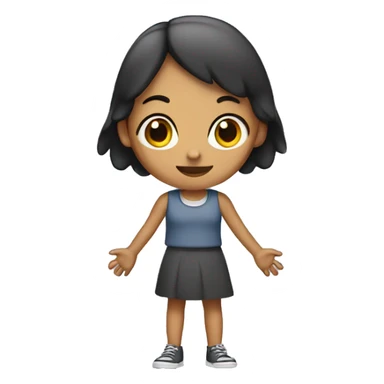 a girl with 3 arms 5 legs 8 heads sticker