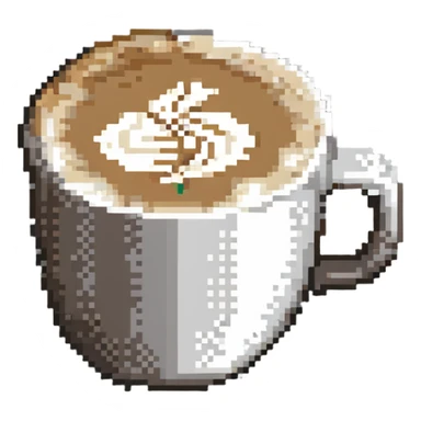 cappuccino in a mug with visible foam sticker