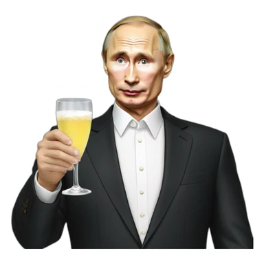 Vladimir putin drink a champaign sticker