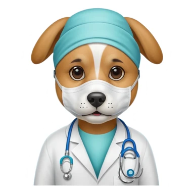 doctor dog Wearing Medical Mask sticker