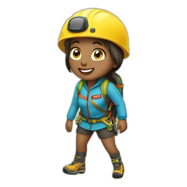 mountain climbing girl sticker