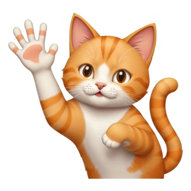 cat with raised paw slapping a person sticker