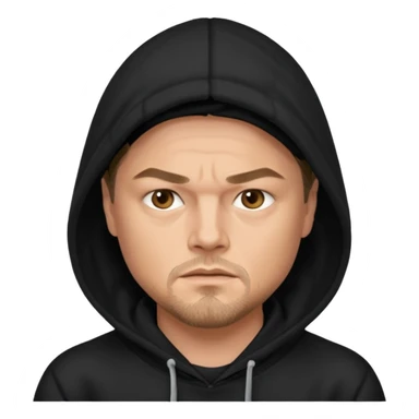 leonardo di caprio wears black hoodie sticker