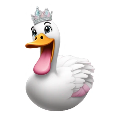 Pink silly goose wearing a tiara and smiling mischievously sticker