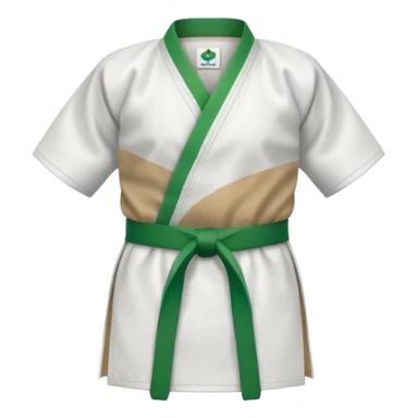 karate gi with a green belt sticker