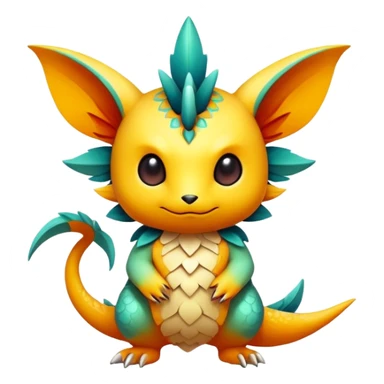 Exotic chibi Fakémon-creature sticker