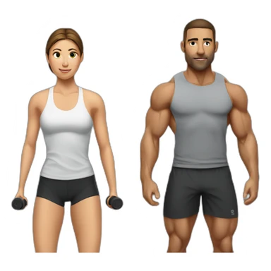 crossfiters man and woman training sticker