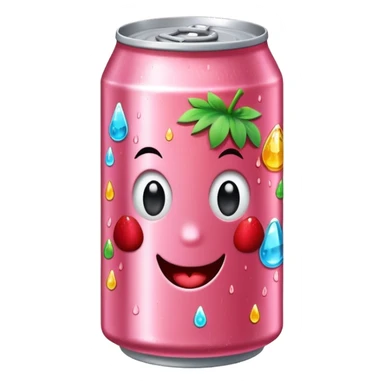 strawberry soda can with cute stickers sticker