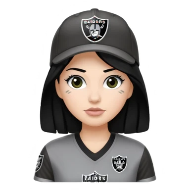 Raiders fan female with black hair sticker