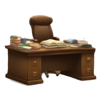 Escritorio con libros de estudio sticker