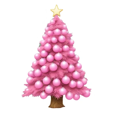Christmas tree with pink balls aesthetic  sticker