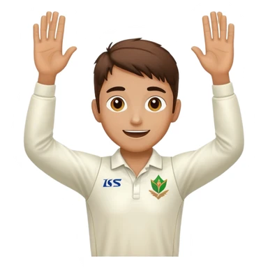 cricket player celebrating with arms up sticker