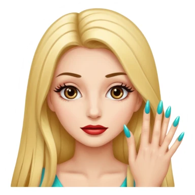 Girl with long nails and long lashes sticker