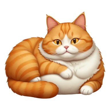 Fat lazy cat lounging sticker