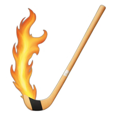 hockey stick on fire sticker