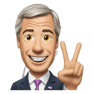 Nigel Farage waving a Union Jack flag  sticker