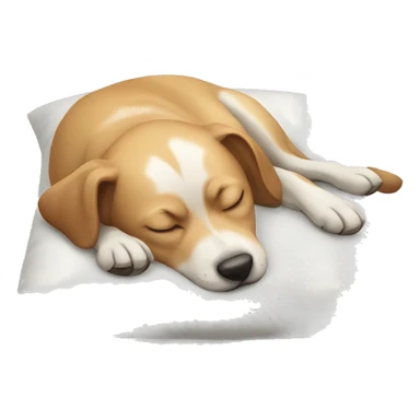 dog sleeping on pillow sticker