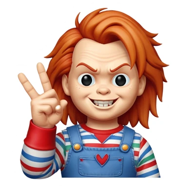 Chucky giving the middle finger sticker