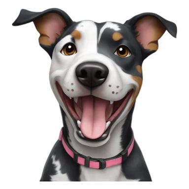 Black and white Australian cattle dog pitbull mix who is really excited you came home sticker