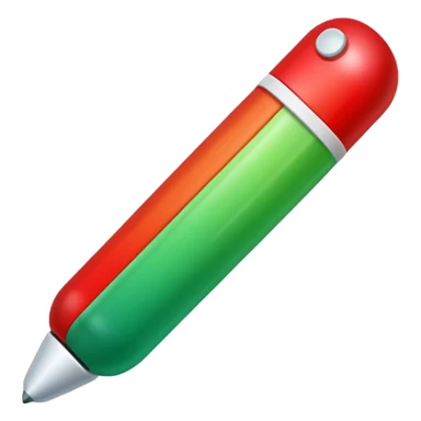 A vertical capsule-shaped progress bar with a color gradient from green at the bottom to red at the top. The bar is divided into segments by thin lines, with bold, outlined numbers scaling upward next to it.  sticker