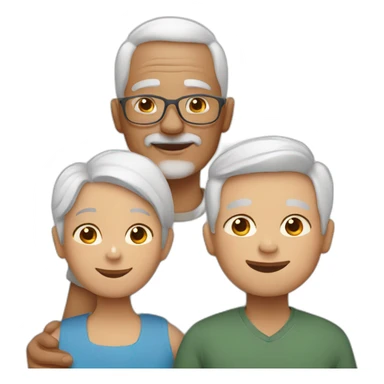 white grandparents and grandchildren sticker