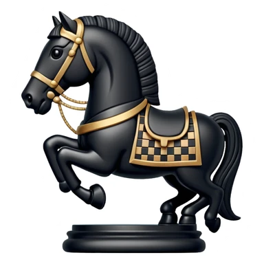 Black Trojan horse chess piece sticker