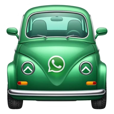 Coche verde de whatsapp con el logo en la puerta sticker