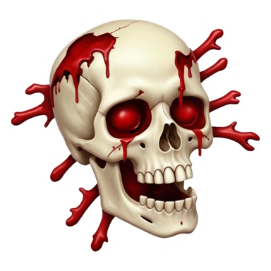 3D rotting corpse jumping in the air. In the style of your bloody skull art. More blood sticker