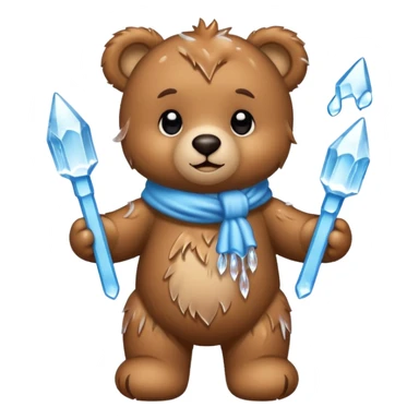 Teddy bear with icicles on her sticker