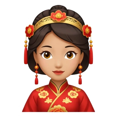 flirty face with chinese costume sticker
