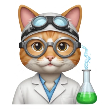 Chemist cat sticker