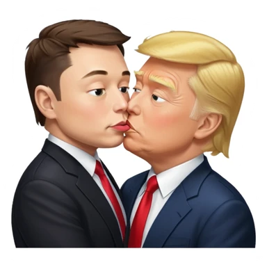 elon musk kissing trump sticker