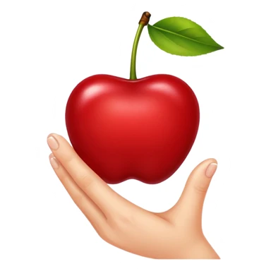 a cherry pinched between two fingers sticker
