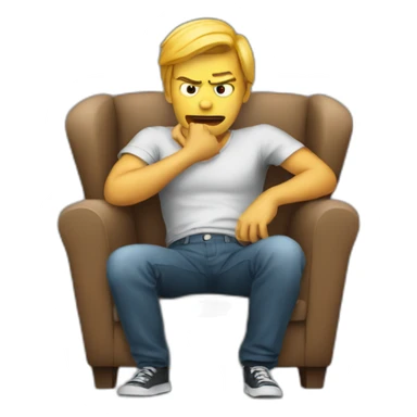 Person Waiting furious in a armchair sticker