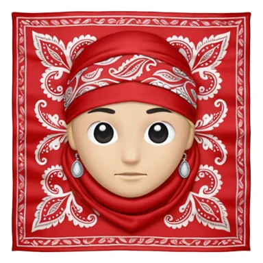 head bandana,Red, Negative: Character. sticker