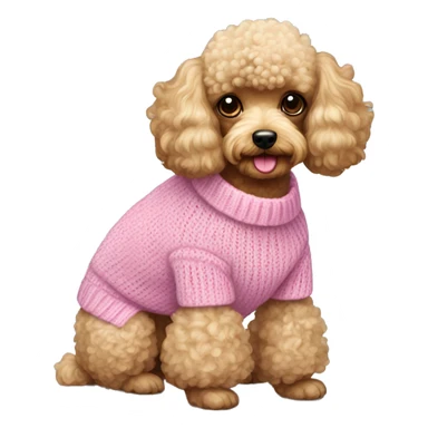 Toy poodle wearing pink sweater  sticker