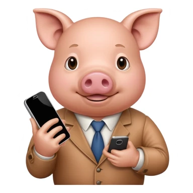 Pig calling me on a phone with the name John pork sticker