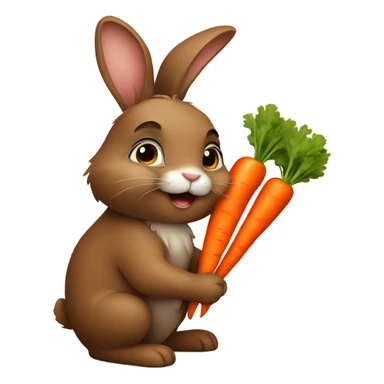 brown bunny with carrot sticker