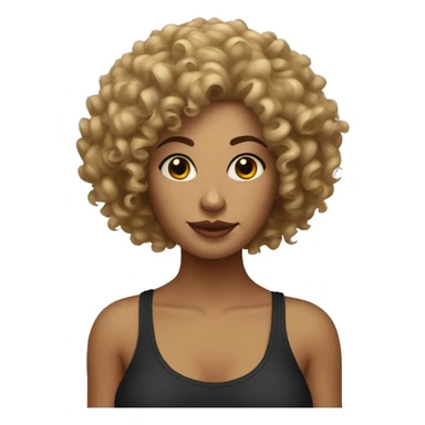 Curly haired woman with tattoos sticker