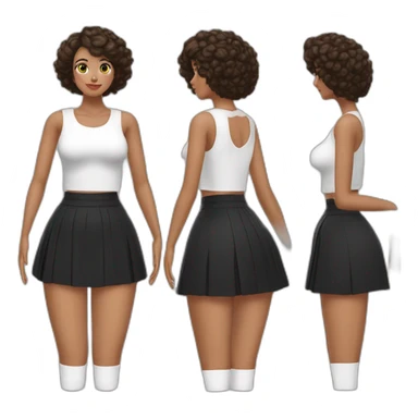 both sides full-body-back-view-curvy-фигуристка-black-lifted skirt white-knickers and long socks sticker