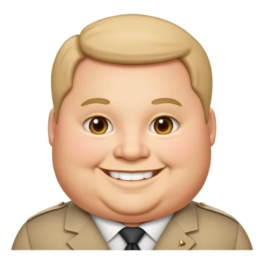photorealistic fat official with a smile  sticker