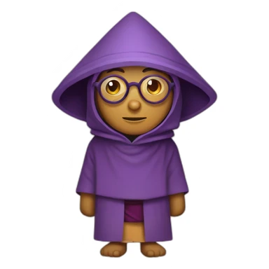 a purple bespectacled monk with a triangular hood style hat from ancient guatemala sticker