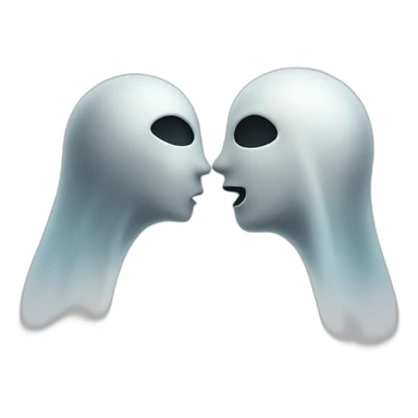 a female and a male ghosts kissing in a Ying and yang sticker