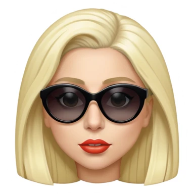 Lady Gaga with iconic blonde hair and sunglasses sticker