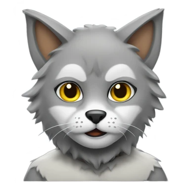 cat in a wolf costume sticker